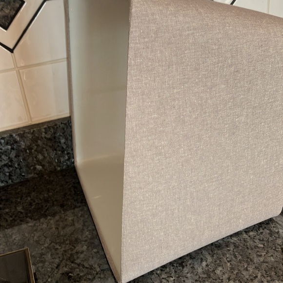 Large Square Gray Cloth Covered Lampshade, 11” Square Top x 24” Square Bottom - Picture 3 of 10
